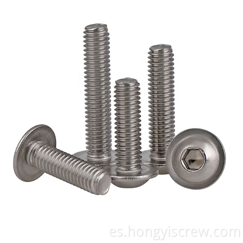 Tornillos de cabezal de enchufe hexágono de acero inoxidable con cuello ISO7380-2